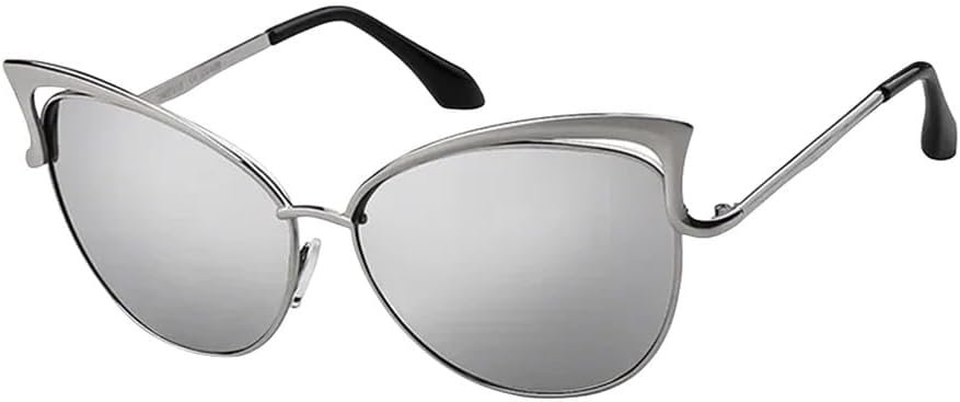 

Металлические солнцезащитные очки «кошачий глаз», модные, персонализированные, для женщин и мужчин, яркие, для вечеринок, с защитой от УФ-излучения UV400 UJNHGQ, C2 Silver Mercury