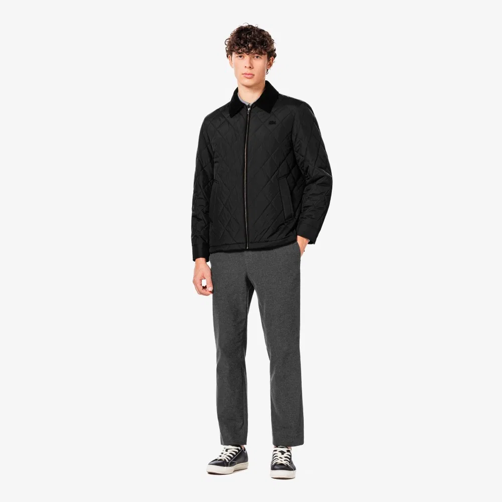 Мужские серые слаксы в ёлочку из имитации шерсти от Lacoste