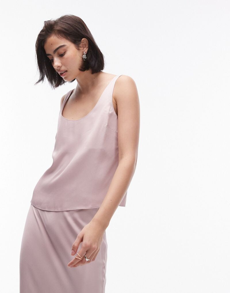 

Розовая майка с круглым вырезом Topshop