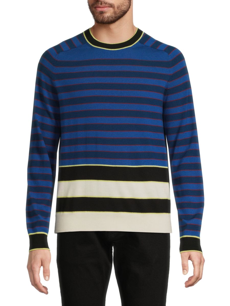 

Полосатый свитер из мериносовой шерсти Paul Smith, цвет Petrol Blue Multi