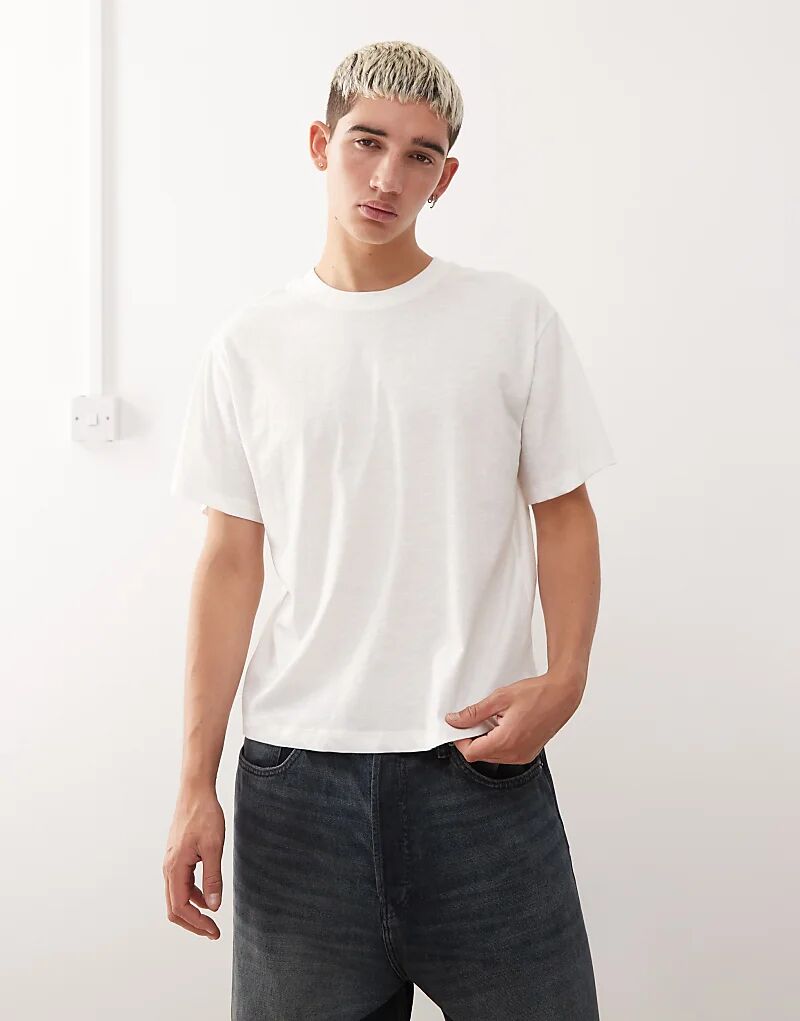 

COLLUSION Премиальная тонкая футболка из белого фактурного хлопка