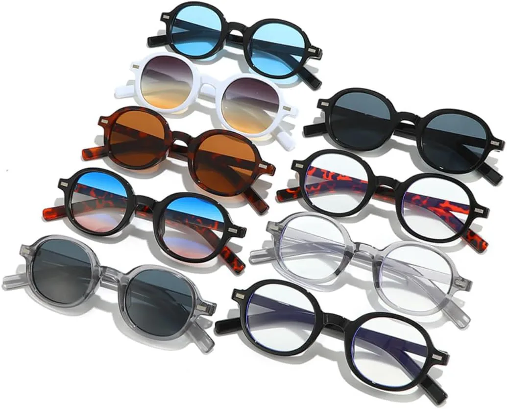 

Круглые солнцезащитные очки для женщин, модные, с прозрачными линзами с градиентом «океан», защита от УФ-излучения UV400; для мужчин, ретро TYUVIVO, Black Grey