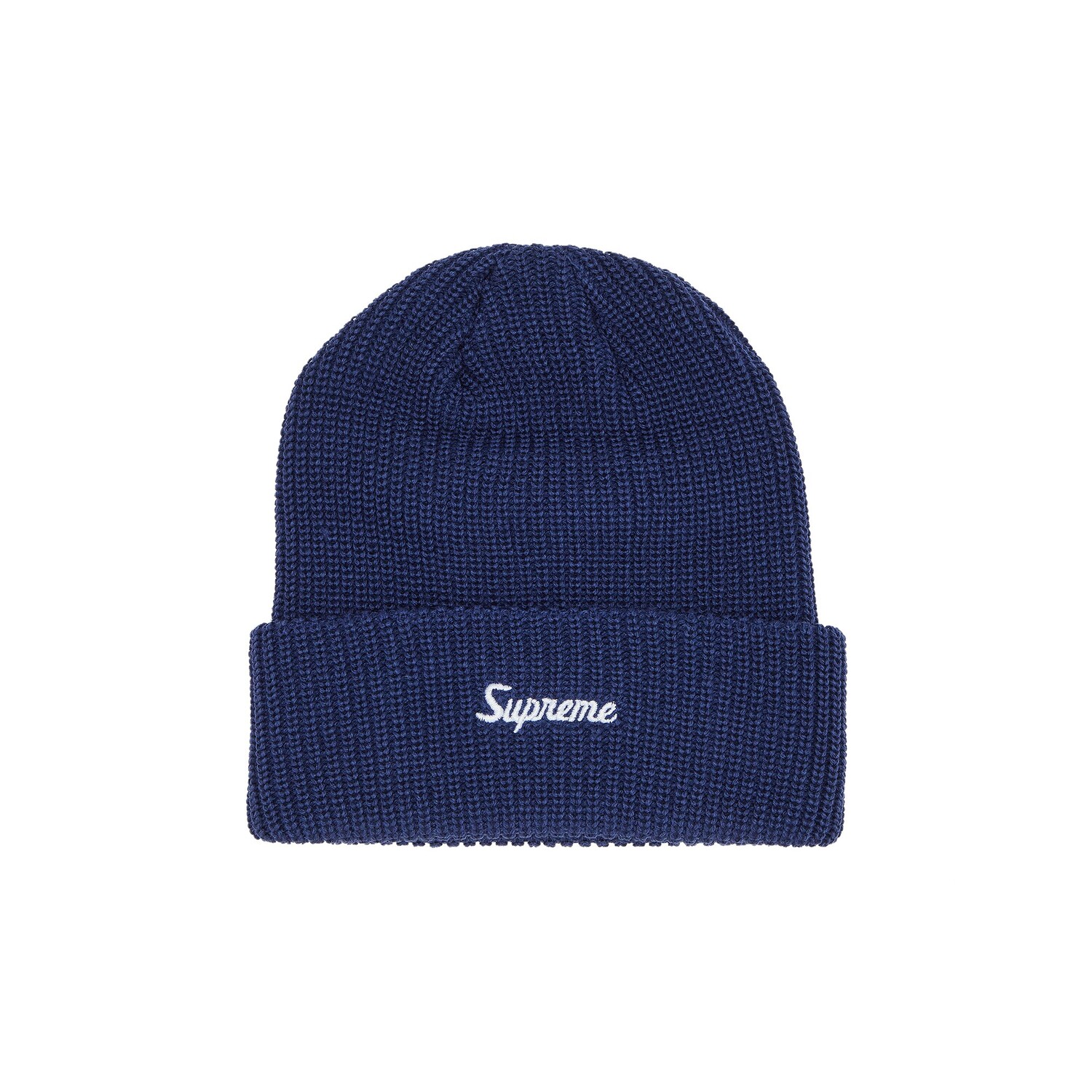 

Шапка-бини Supreme свободного кроя, темно-синяя