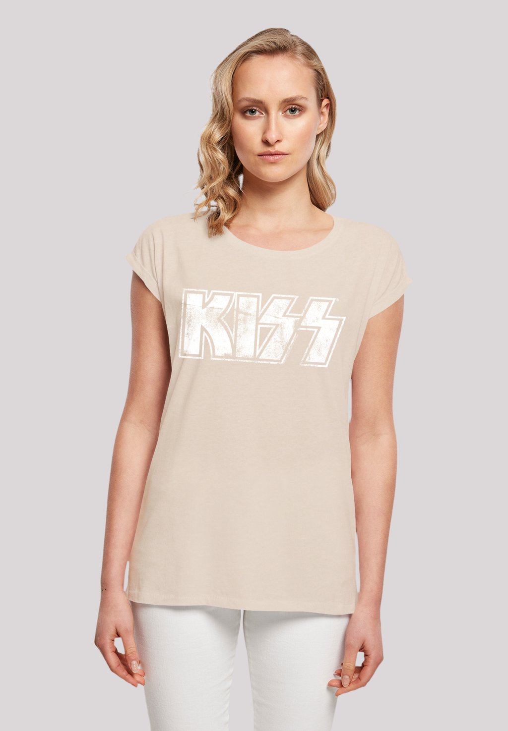 

Футболка с принтом KISS ROCK BAND VINTAGE LOGO F4NT4STIC, песочный