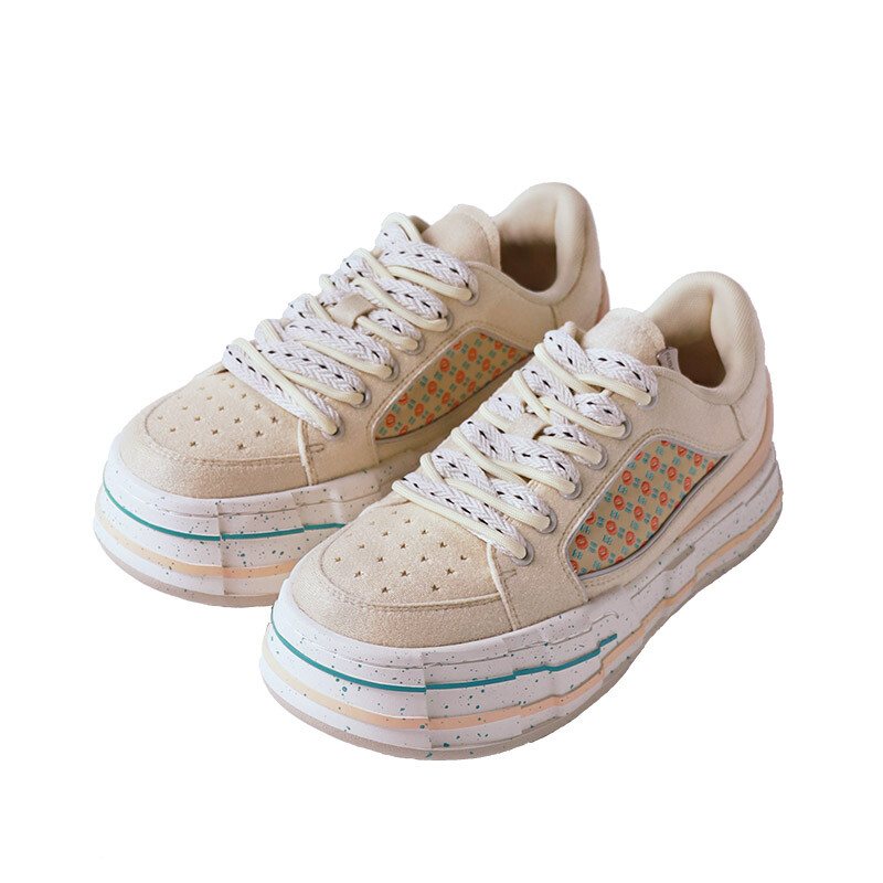 Кроссовки FARMER BOB Sandwich Biscuit Series Skateboarding Shoes Unisex Low-top Beige, цвет Apricot — фото 2