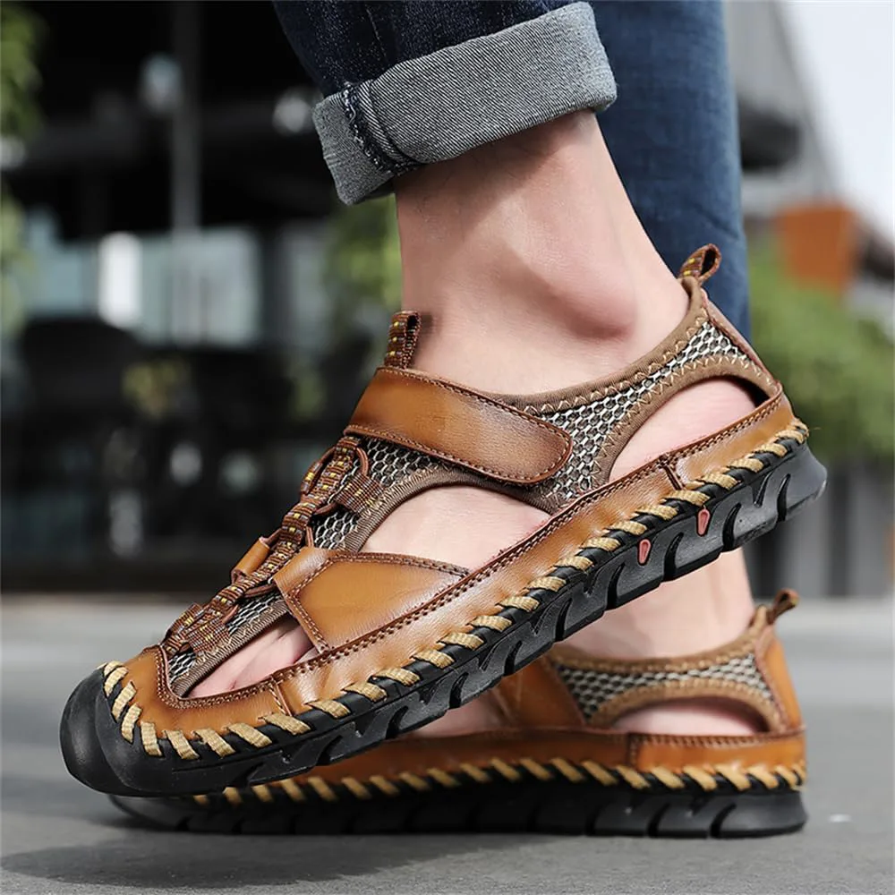 Men's Outdoor Sports Сандалии Summer Handmade Leather Сандалии Casual Beach Fisherman Shoes Abborora, светло-коричневый — фото 3