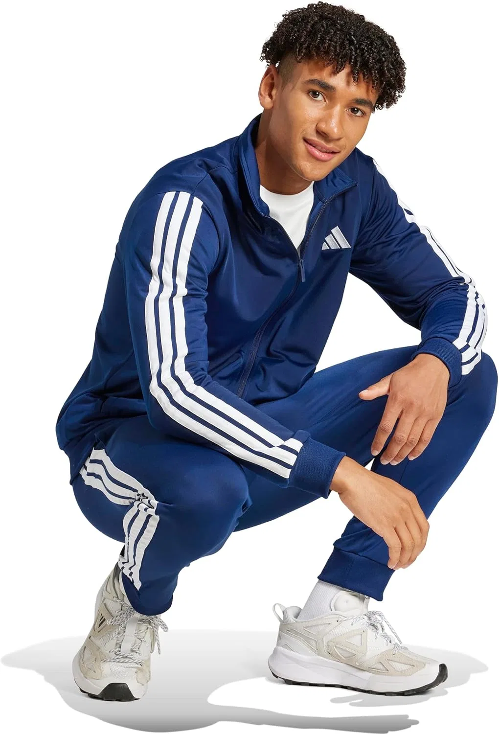 Мужской спортивный костюм adidas Basic с тремя полосками из трикотажа — фото 2