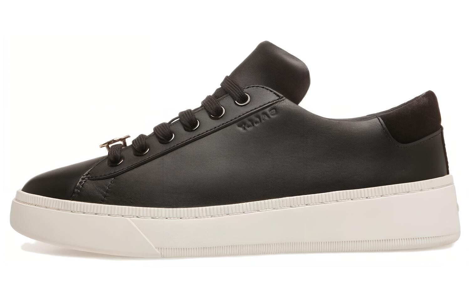 

Кроссовки BALLY Logo-plaque Leather Sneakers, черный/белый