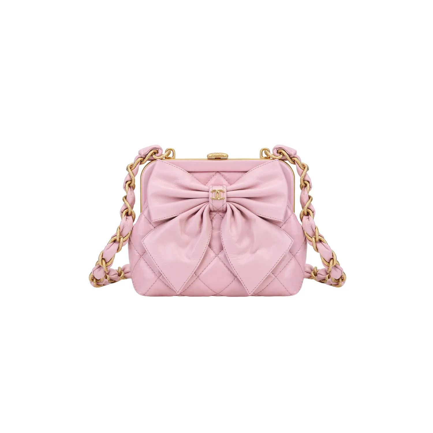 

CHANEL Кожаная женская сумка через плечо розовая