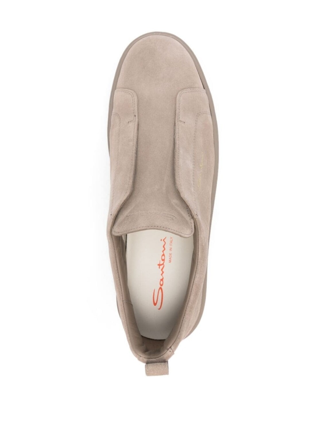Santoni замшевые кроссовки-слипоны, нейтральный цвет — фото 4