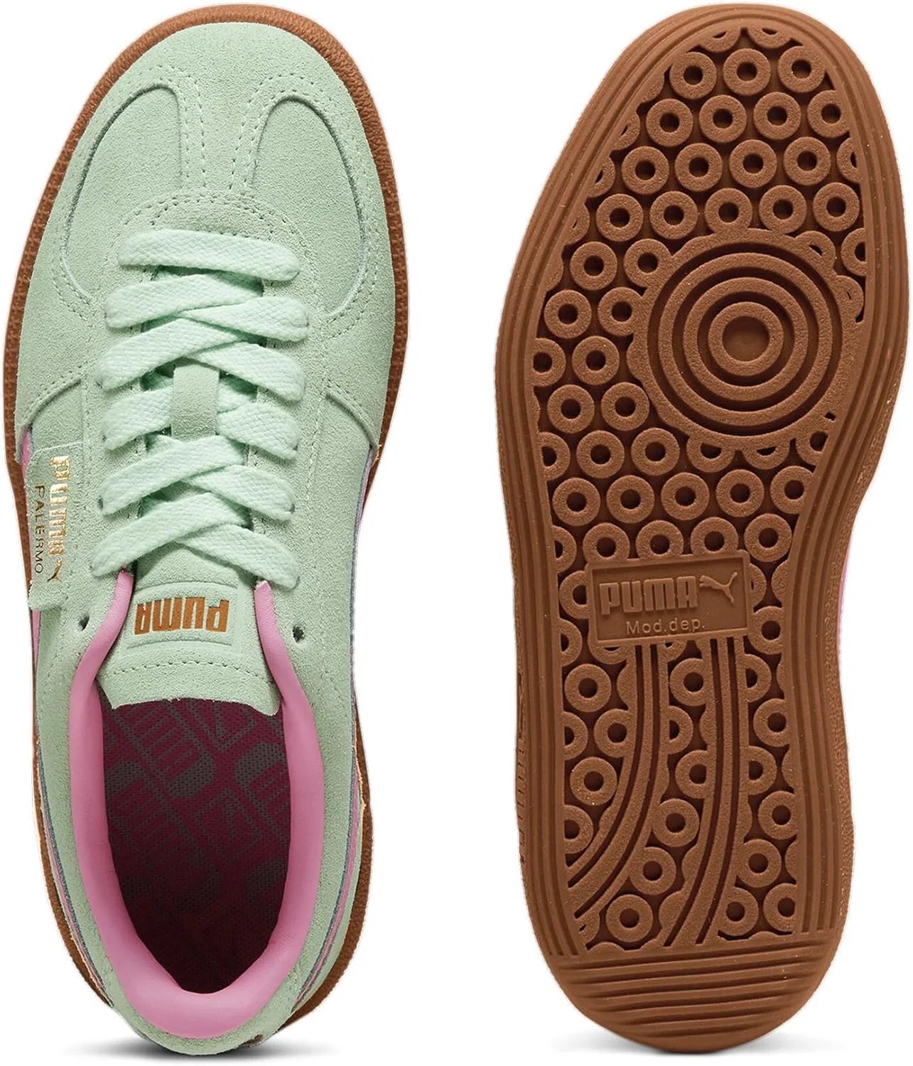 Кроссовки PUMA Palermo, зеленые, Fresh Mint/Fast Pink — фото 2