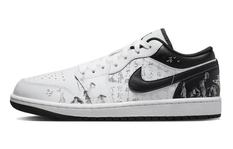 

Кроссовки Air Jordan 1 Vintage Basketball Shoes Men Low-top White/black, черный