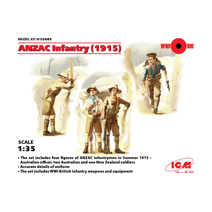 

Пехота АНЗАК (1915), Military Models 1/35 Scale (ICM)