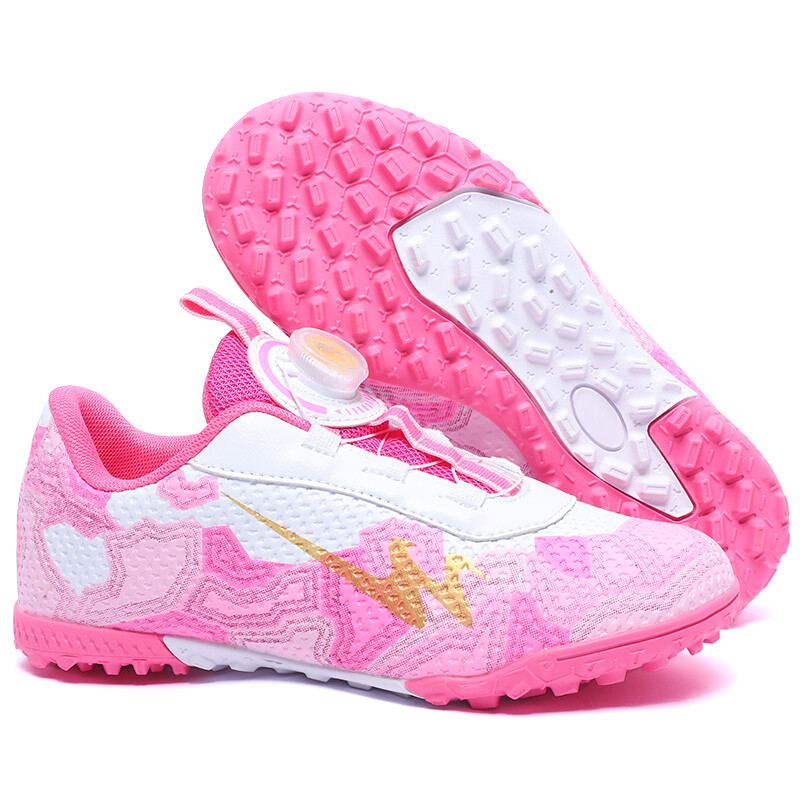 Детские футбольные бутсы Kids Low-top Белые/розовые Binary, розовый — фото 3