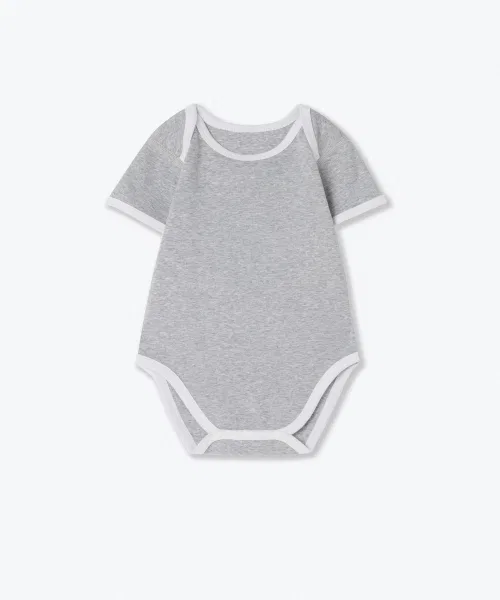 Боди с коротким рукавом 2 шт., бренд Musinsa Standard Kids, цвет чёрный/меланж серый — фото 2