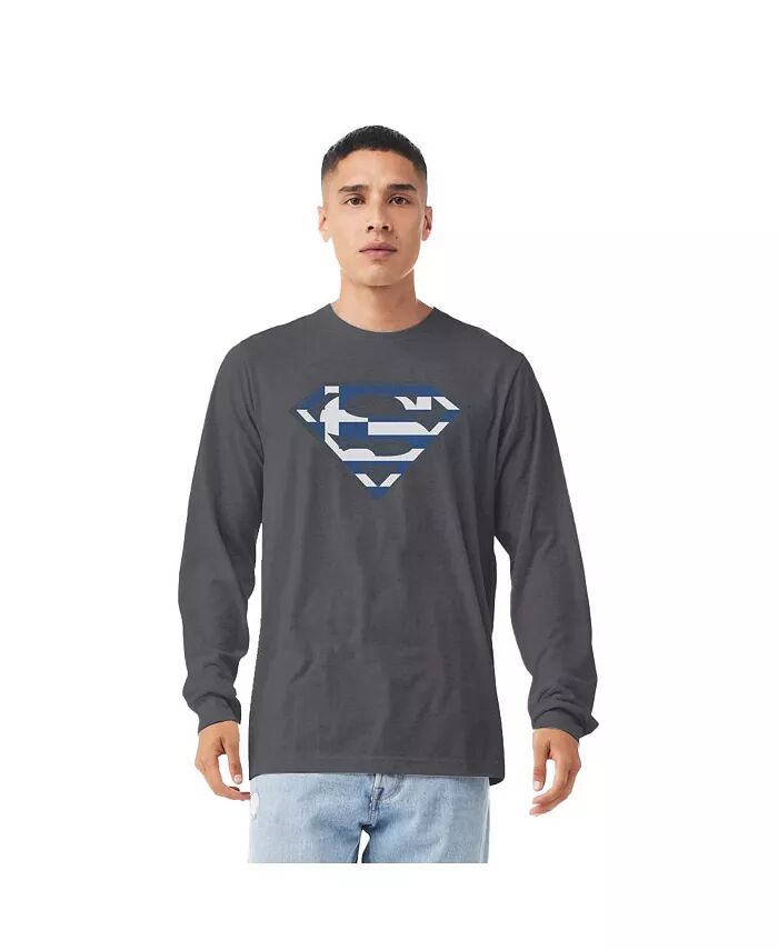 

Мужская футболка с длинным рукавом Greek Shield для взрослых Superman, серый