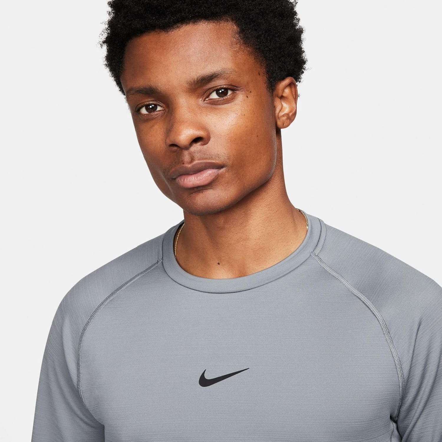 Мужской профессиональный топ Nike, теплый, с длинным рукавом, Smoke Grey/Black — фото 4