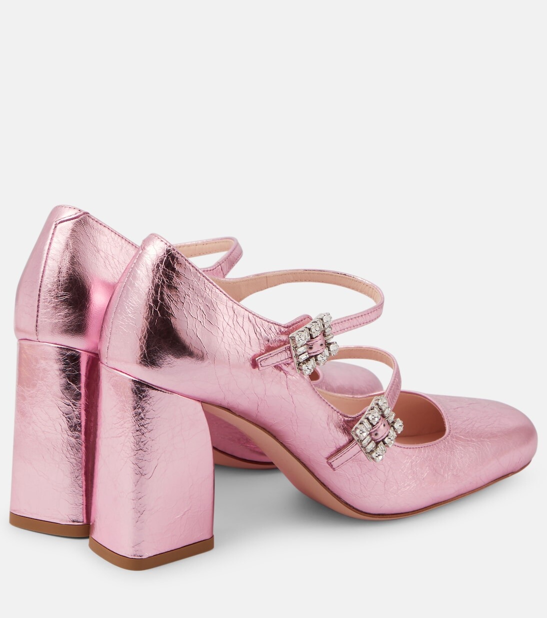 Кожаные туфли très vivier babies mini с эффектом металлик Roger Vivier, розовый — фото 3
