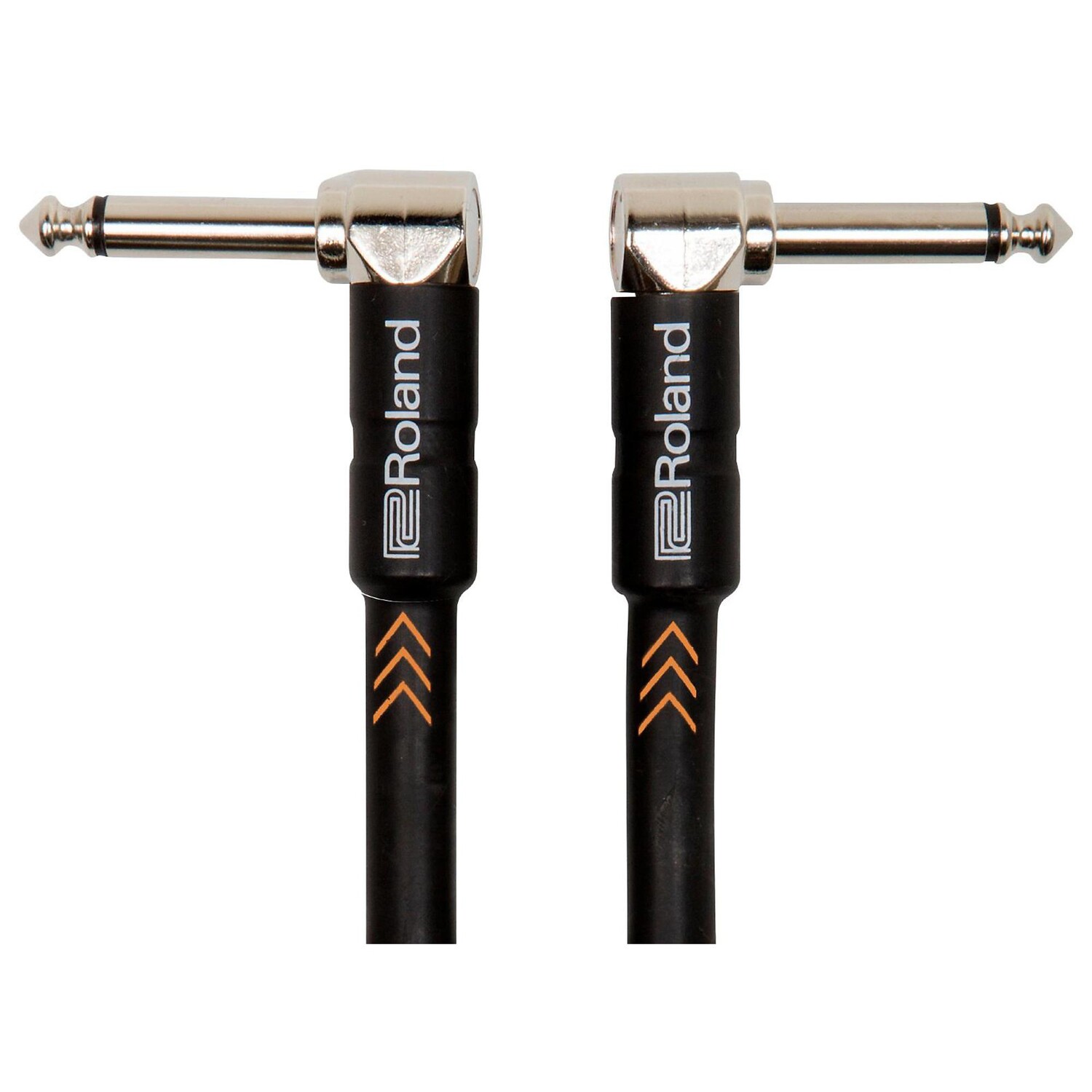 

Roland Black Series 1/4" угловой/угловой инструментальный кабель 1 фут, черный