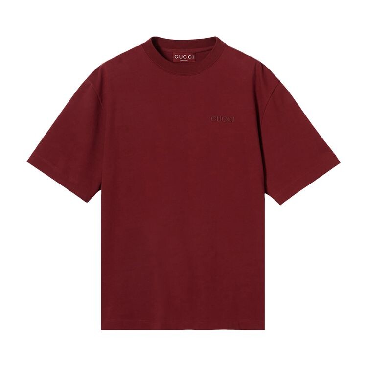 

Футболка Gucci Embroidered Jersey T-Shirt Rosso Ancora, красный