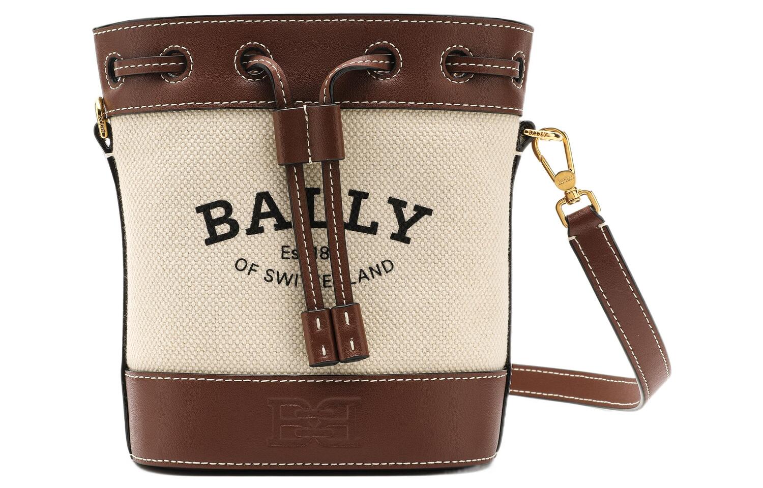 

BALLY Хлопковая сумка-ведро с кожаными вставками