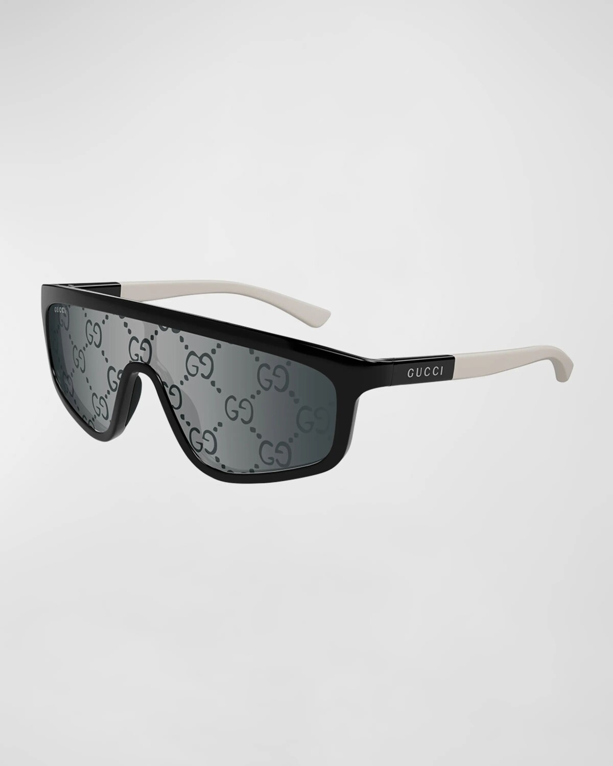

Мужские солнцезащитные очки с узором GG и монограммой Gucci, цвет Black Grey