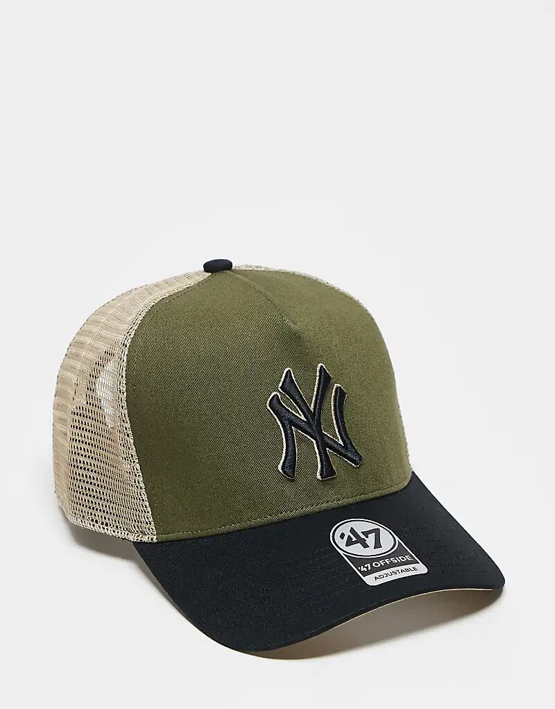 

Кепка дальнобойщика 47 Brand NY Yankees с контрастным козырьком цвета хаки