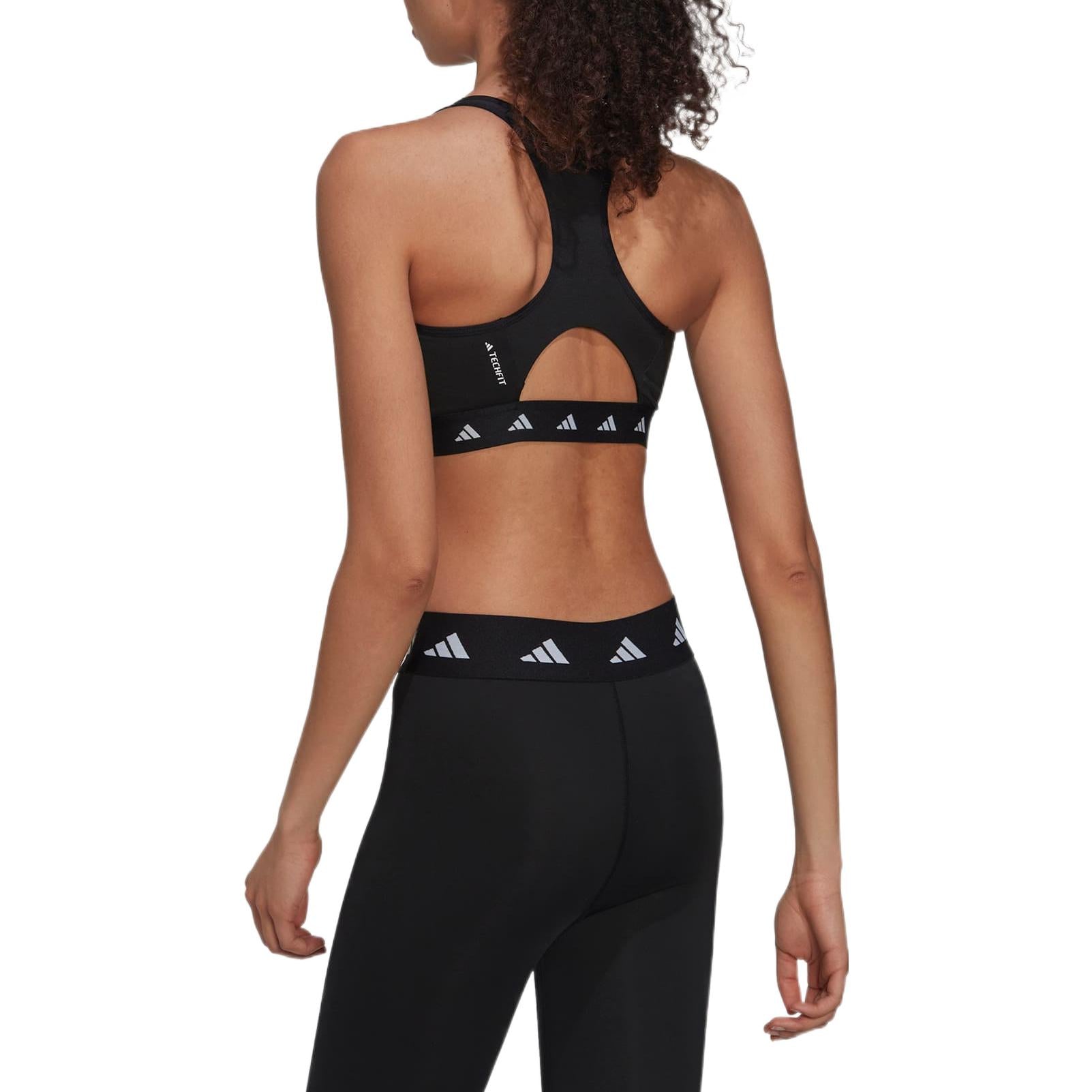 (WMNS) Бюстгальтер Adidas Powerreact Training Medium-Support Techfit Bra 'Black White' — фото 4
