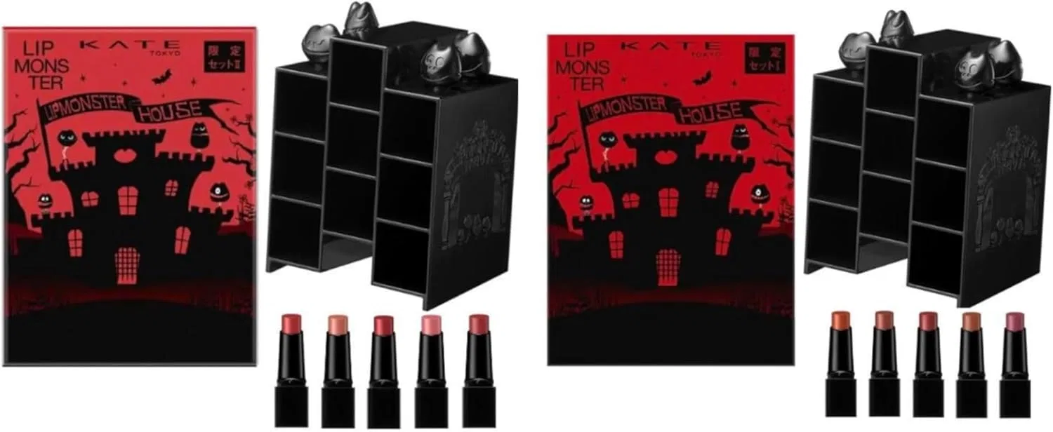 Набор губных помад Kate Lip Monster Limited Set Dark II Light 2024, 5 миниатюр, красный