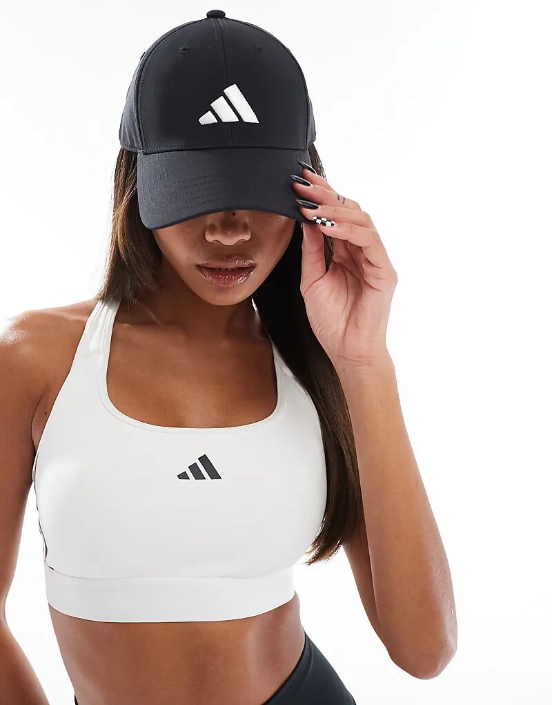 

Бейсболка adidas с логотипом в виде трех полос черного цвета adidas performance