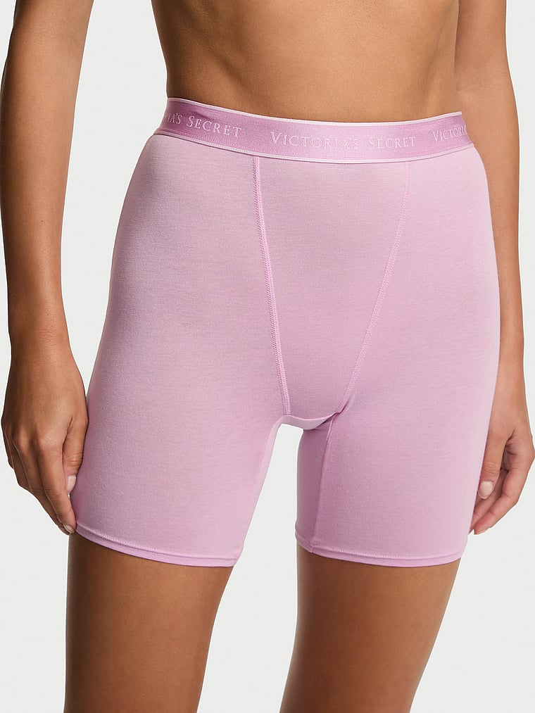 

Хлопковые трусы-боксеры с высокой талией и логотипом Cotton, cotton bikini pink