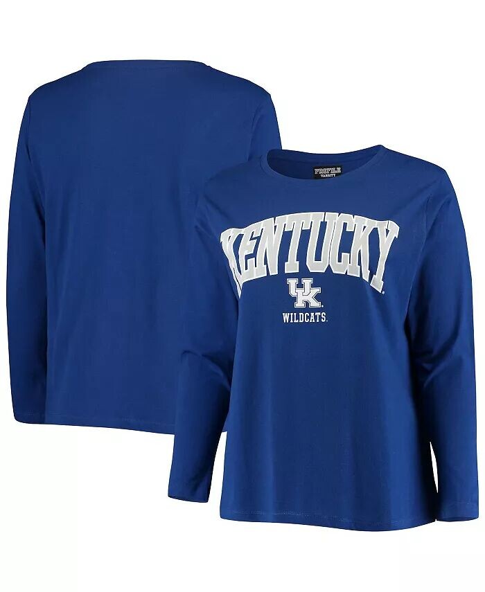 

Женская футболка с длинным рукавом и логотипом Royal Kentucky Wildcats размера плюс Profile