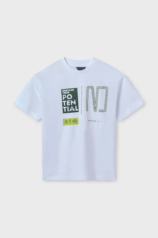 

Детская хлопковая футболка Mayoral, белый