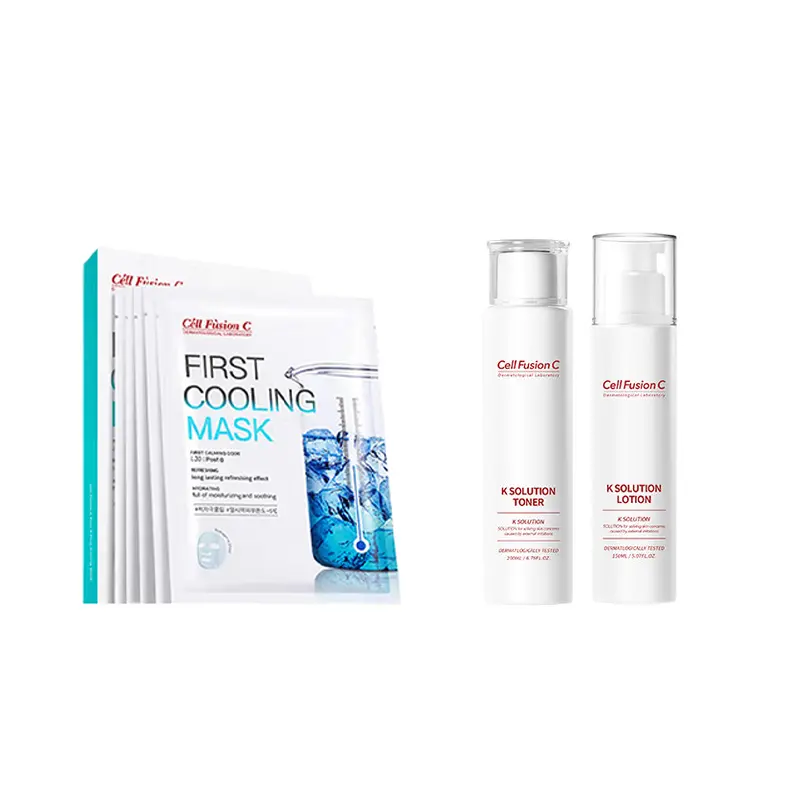 

Охлаждающая маска для лица набор для ухода за кожей восстанавливающий 5 шт+50 мл Cell Fusion C
