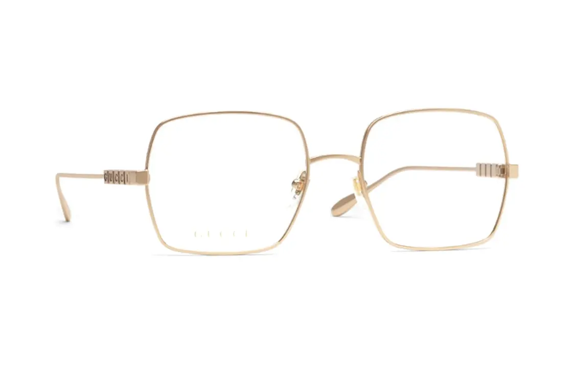 

Металлические очки нестандартной формы женские золотые GUCCI