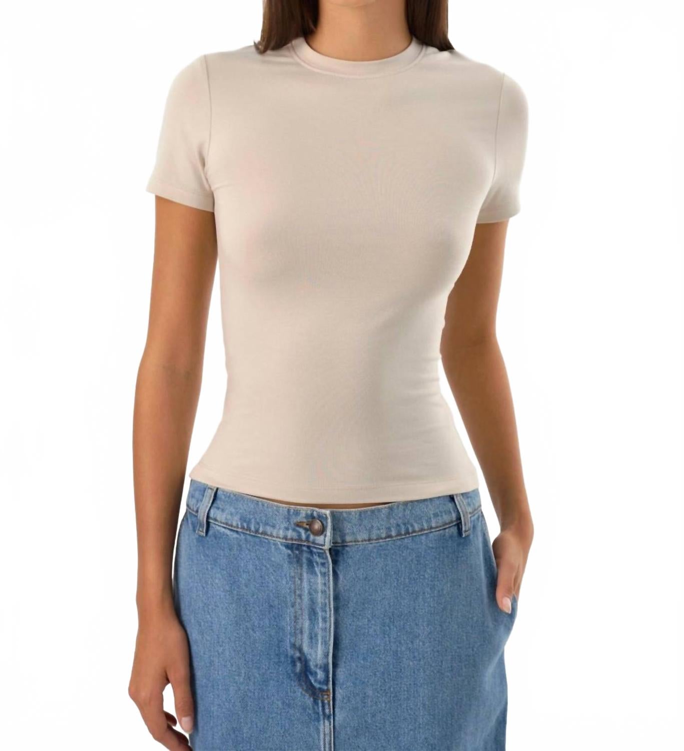 

Моа Джерси Футболка с круглым вырезом в цвете голубиный Lamarque