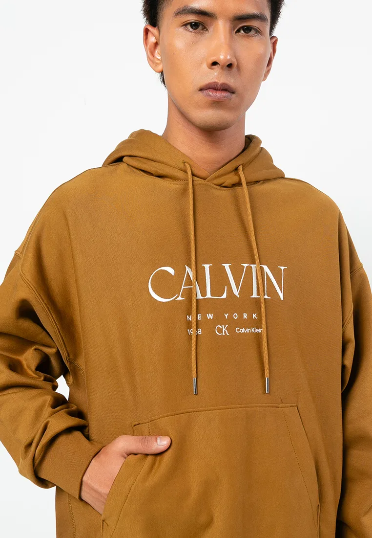 Худи Calvin Klein Jeans с длинным рукавом, премиум-терри, Calvin Graphic, бронза/золото — фото 3