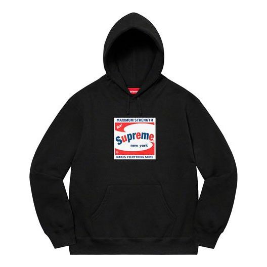 

Толстовка shine hooded sweatshirt 'black white red' Supreme, черный