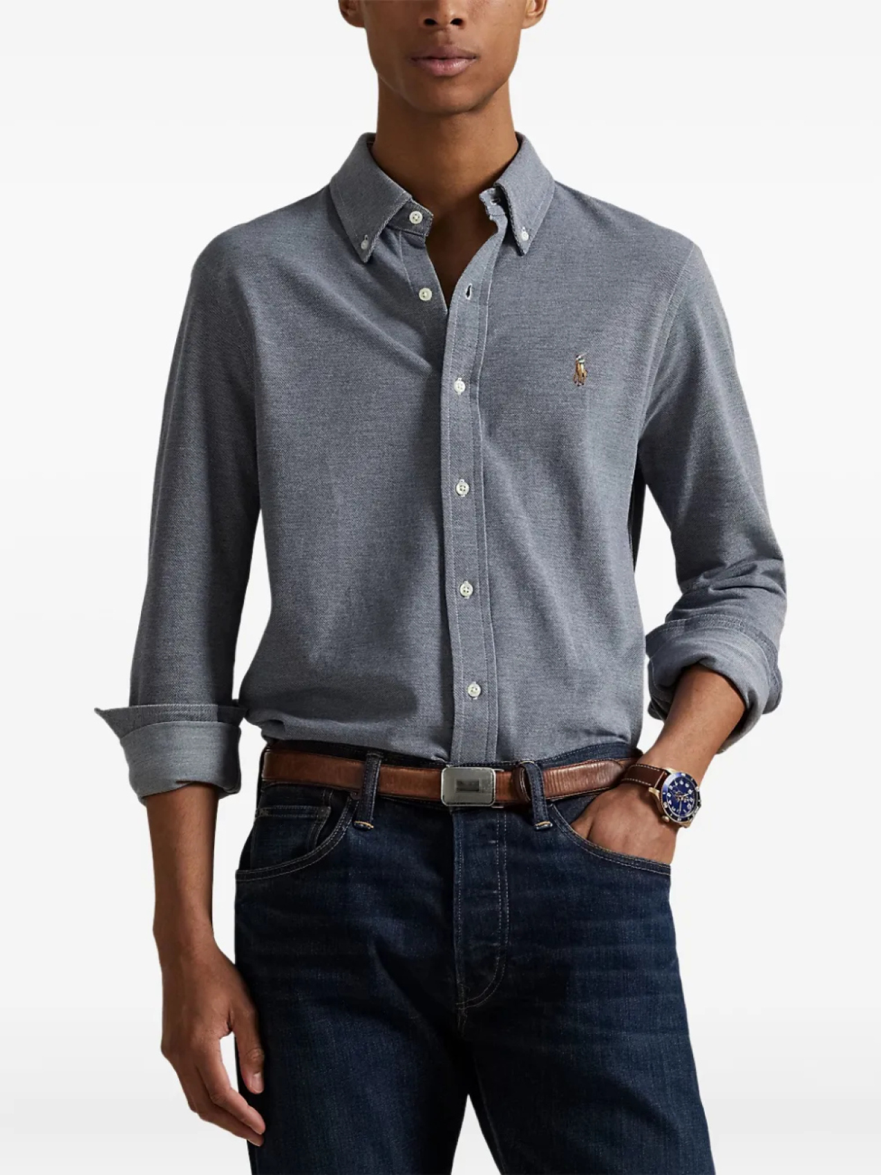 

Polo Ralph Lauren рубашка на пуговицах, серый