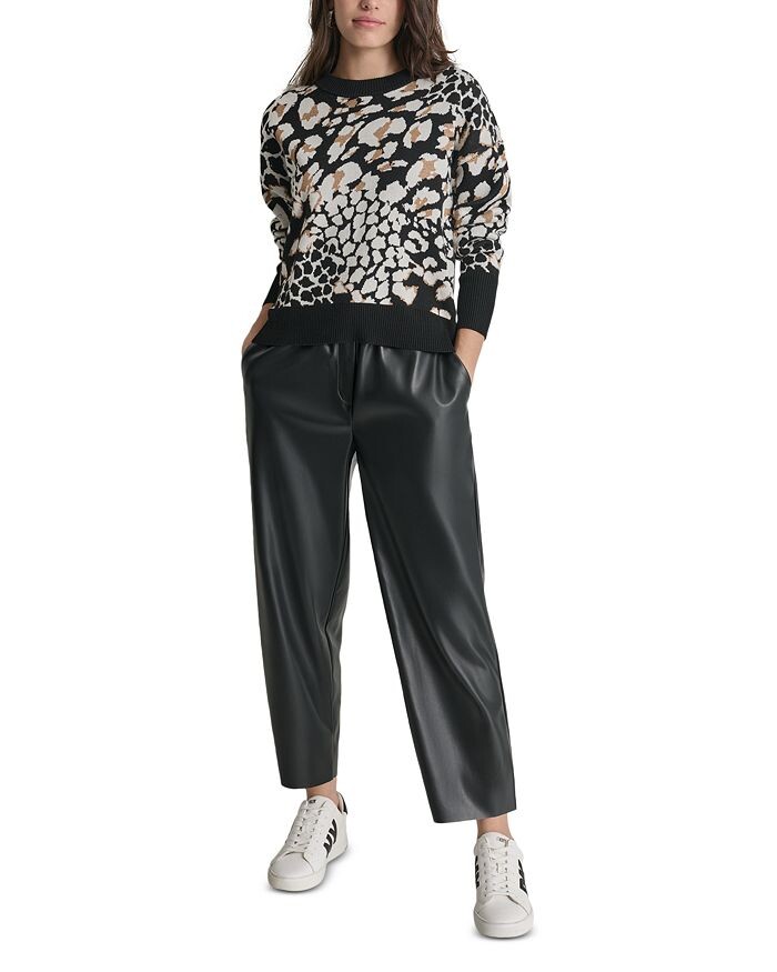 

Свитер DKNY с комбинированным узором, черный