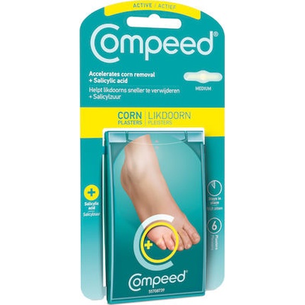 

Пластыри для мозолей - средние с салициловой кислотой, 6 шт Compeed