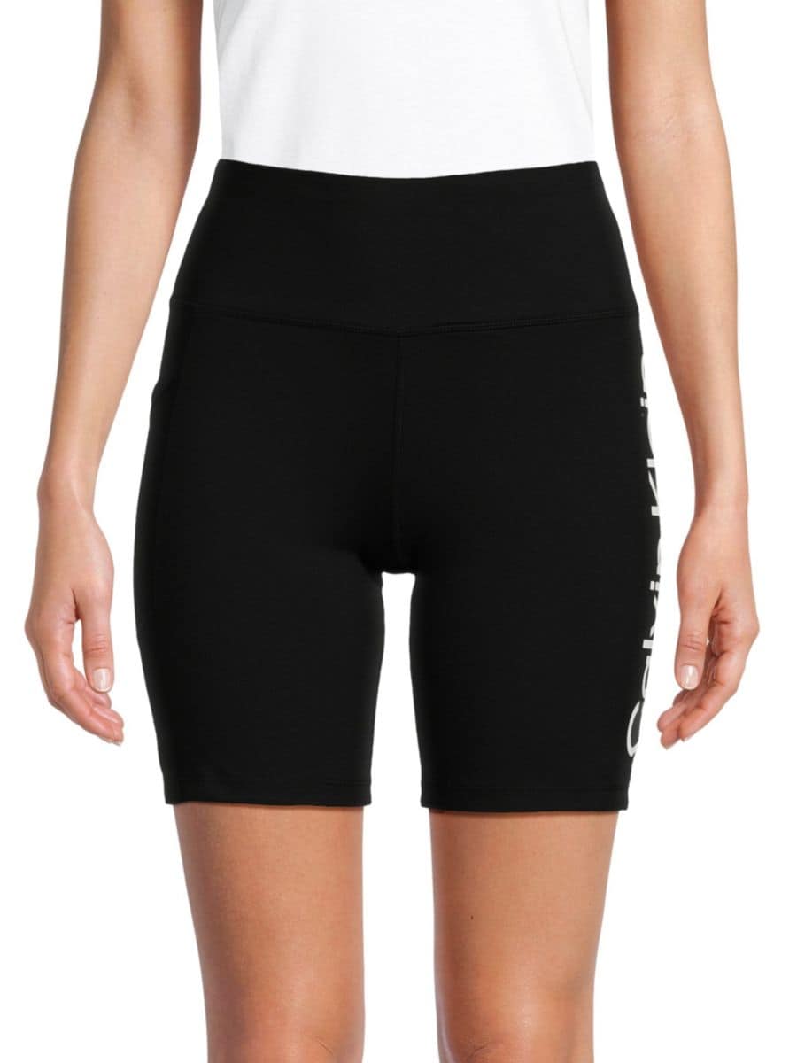 

Велосипедные шорты с логотипом Calvin Klein, черный/белый