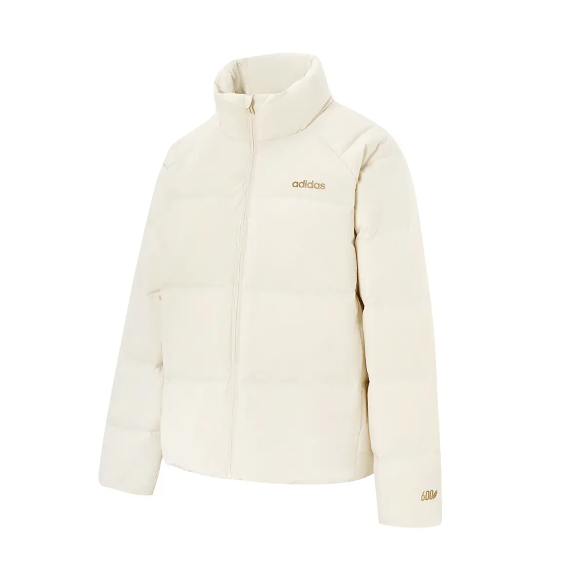 

Adidas Пуховая куртка женская, цвет экрю, с воротником-стойкой и утолщенным низом