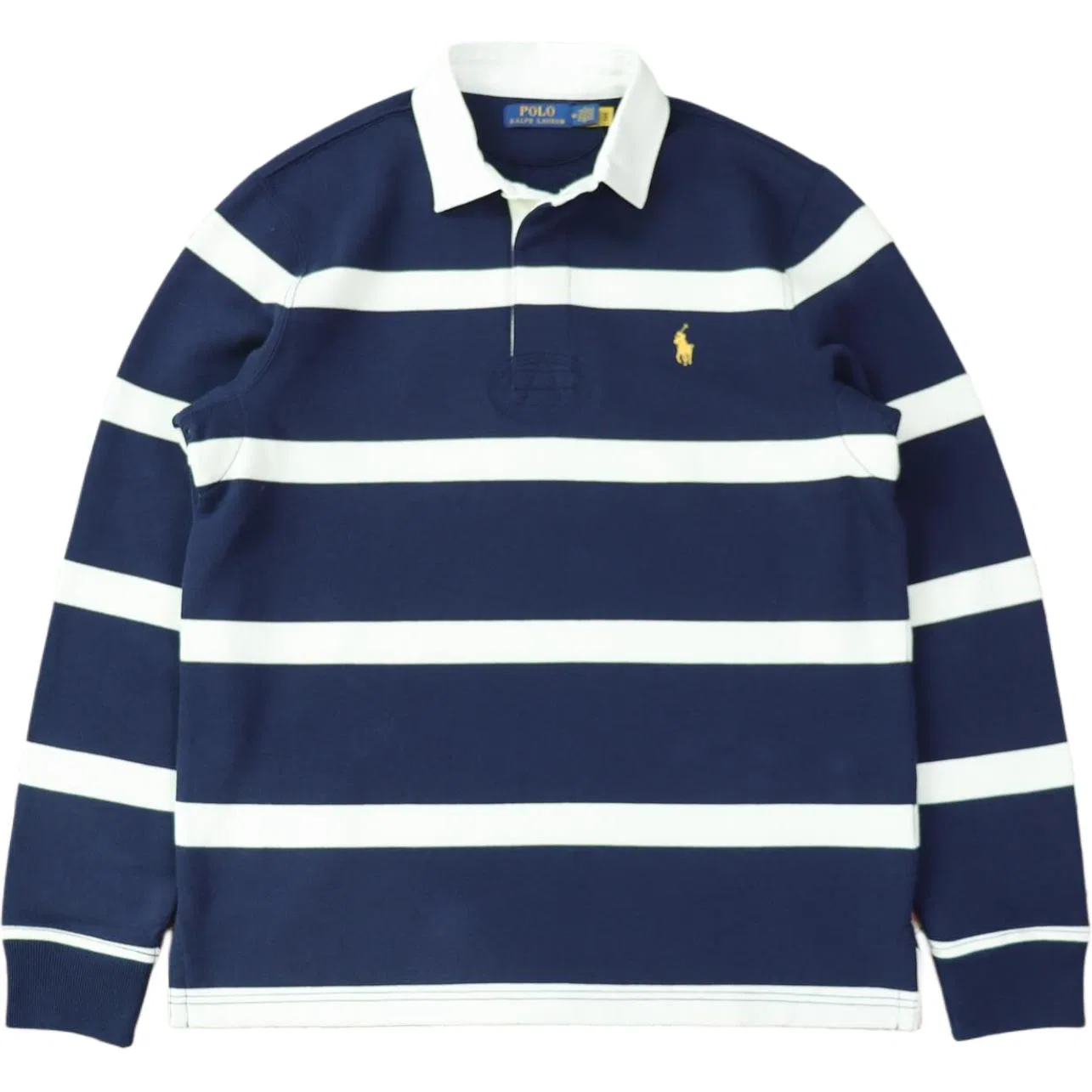 Свитшот мужской с логотипом, вышивкой, полосками и на флисе Polo Ralph Lauren, Marine Blue