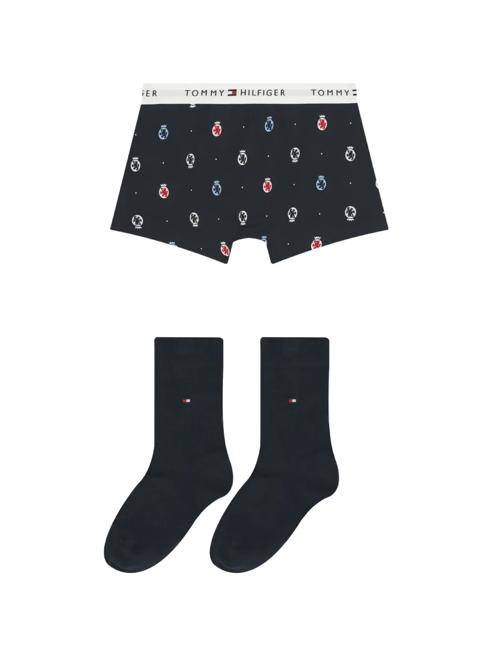 Комплект из боксеров и носков с логотипом Tommy Hilfiger Junior, синий — фото 2