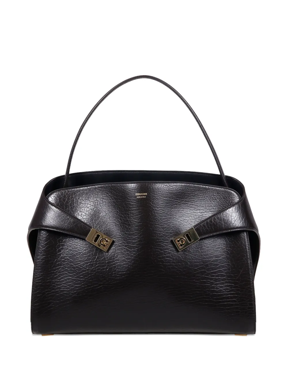 

Кожаная сумка на плечо с пряжкой Ferragamo, коричневый