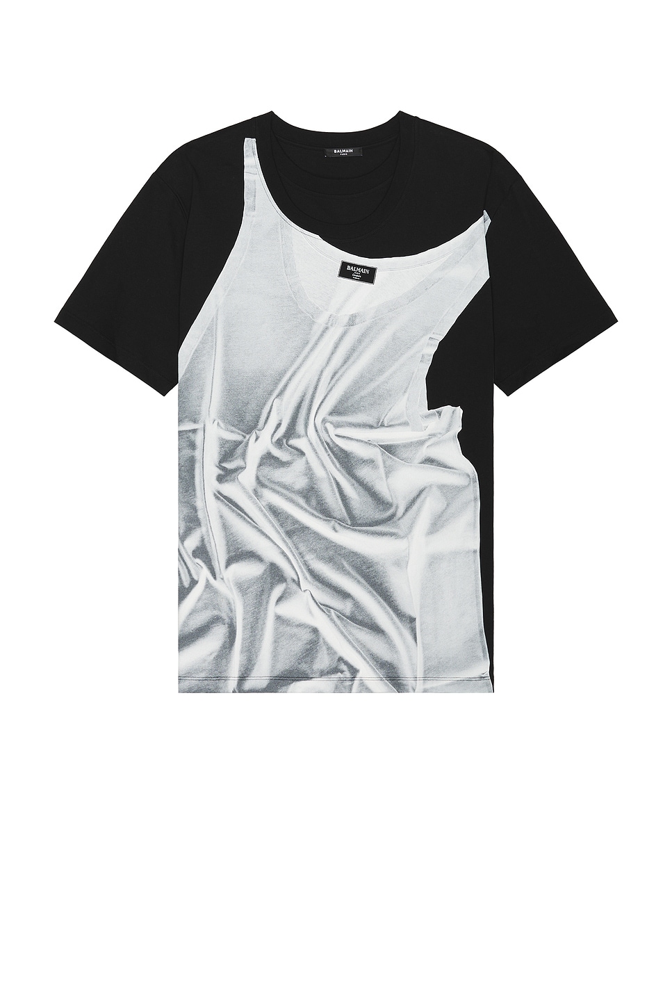 

Майка Футболка Trompe L'oeil BALMAIN, цвет Black & White