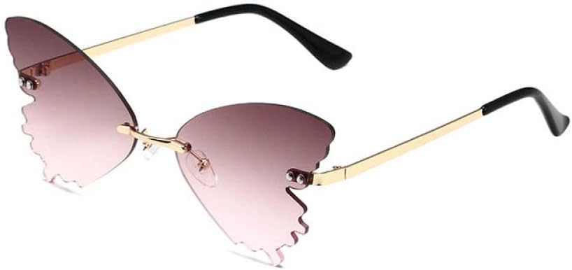 

Солнцезащитные очки MUTYNE в винтажном стиле с крыльями стрекозы, модные без оправы, женские, с прозрачными линзами, мужские, розовые, с защитой от УФ-излучения UV400, C17