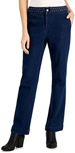 

Charter Club джинсы с широкими штанинами и плетеным поясом