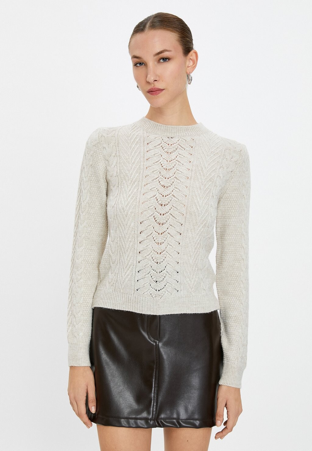 

Свитер Patterned Long Sleeve Crew Neck Koton, бежевый